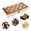 Wooden Foldable 3 in 1 Chess Backgammon Board Folding 39x39cm 4