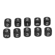 Lehr- und Spielwürfel 20 Stück, Kunststoff, 6 Seiten, 16 mm, für Zahlentraining und Spaß
