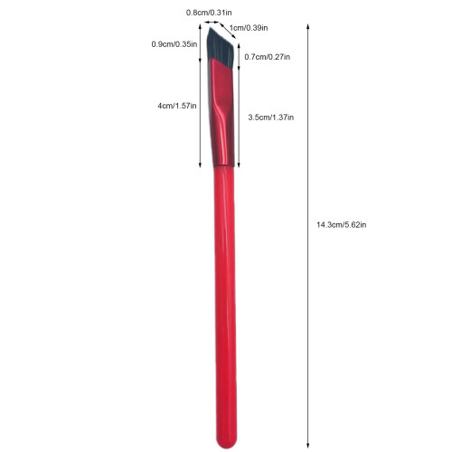Red Aluminum Eyebrow Brush Angled for Precision and Multi Use 1