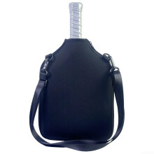 Protective Neoprene Bag for Pickleball Paddles with Convenient Carrying Strap Black Fits 1-2 Paddles Neoprene Paddle Bag