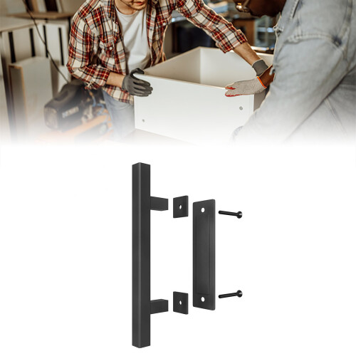 4,8 mm dicker Scheunentürgriff doppelseitig schwarz 2