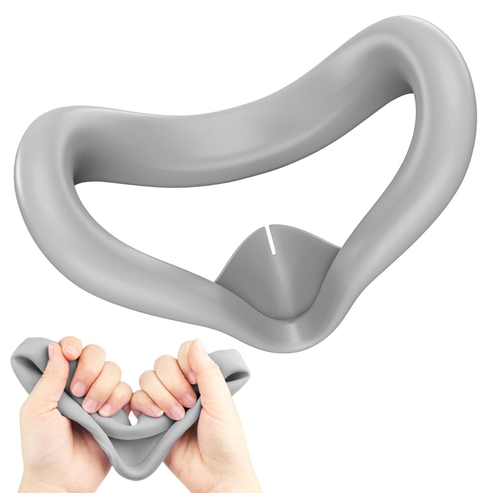 Face Pad Cushion For Quest 3S Silicone Sweatproof Vr Face Cover With Anti Leakage Nose Pad Grey 9067246352462