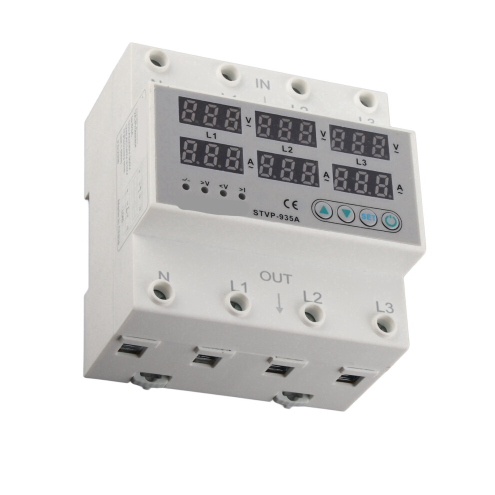 Automatic Recovery Voltage Protector 3 Phase 63A Relay Ac220-380V 8441356226416
