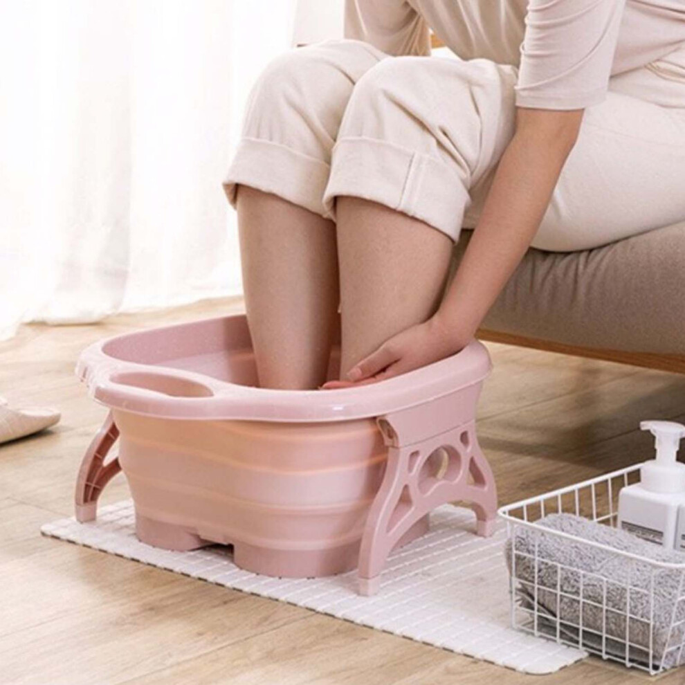 Portable Folding Foot Tub with 4 Massage Rollers, Purple, PP PET Material