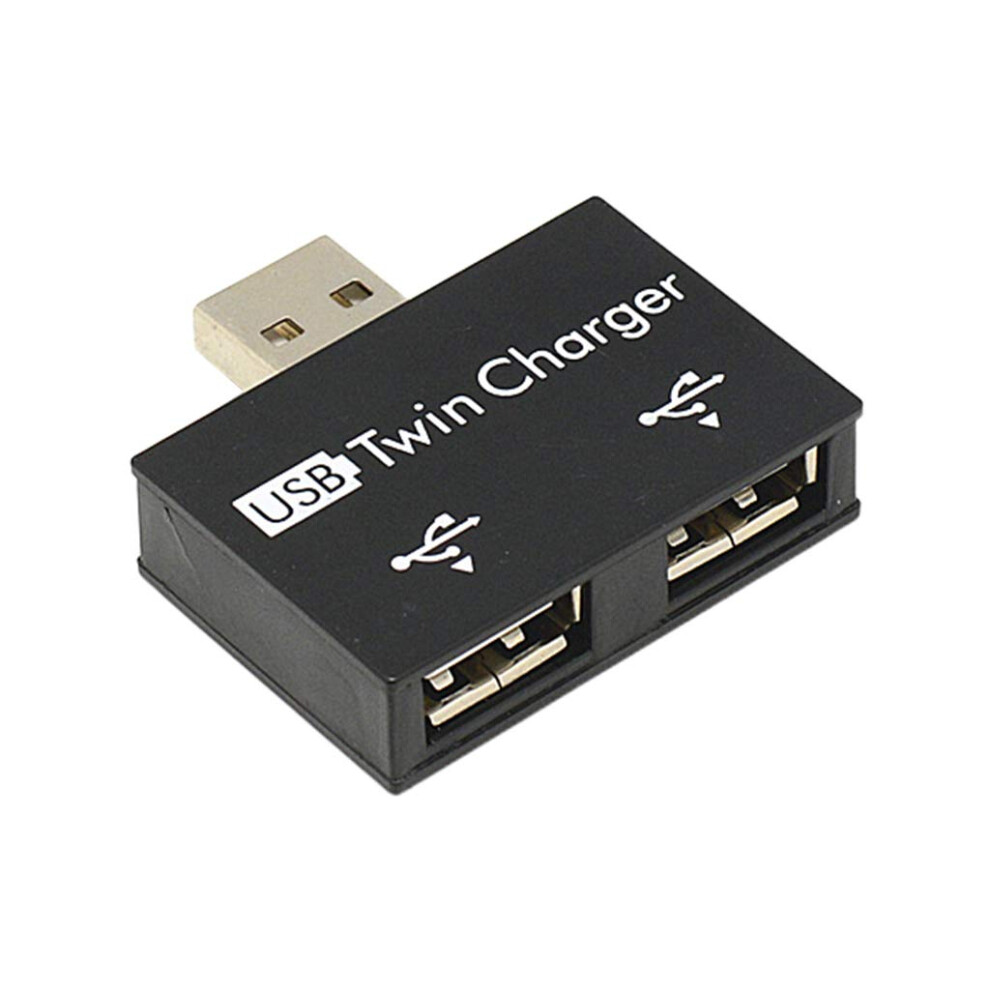Usb Hub Adapter Male To Twin Charger 2-Port Usb 2.0 Splitter Hub For Pc 9084446644074