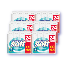 Cushion Soft 144 Roll Toilet Tissue 2-Ply Quilted & Embossed Toilet Paper Soft Strong & Gentle for Home & Business