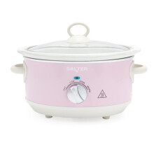 Salter Retro 3.5L Slow Cooker 3 Heat SettingsKeep Warm for Family Cooking Pink