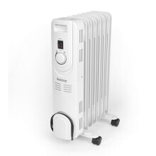 Beldray 7 Fin Oil Filled Radiator 360 Degree Wheels Portable Compact Adjustable