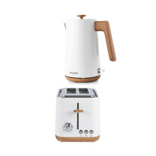 Salter Toronto Kettle Toaster Set 1.7L Rapid Boil 2 Slice Wide Slot Matte White