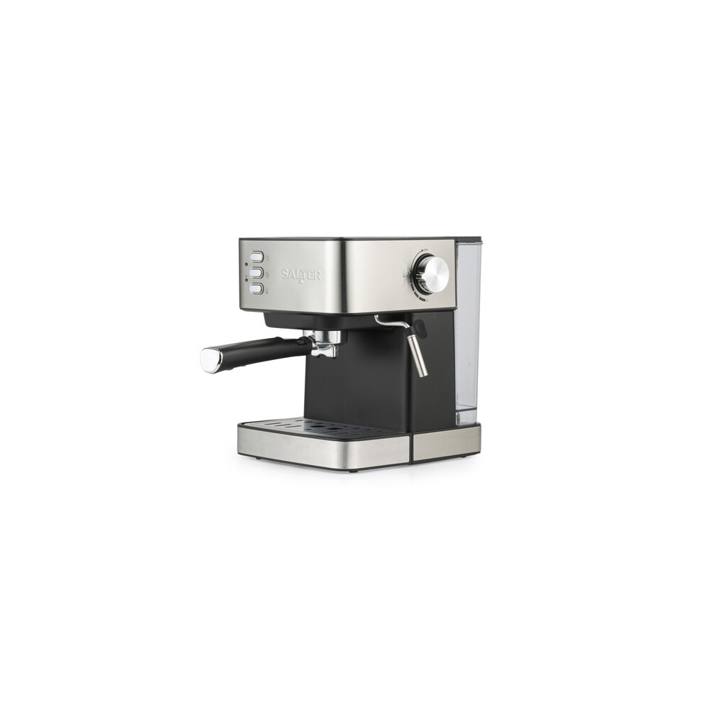 Salter Manual Espresso Machine With Milk Frother For Ground Coffee 1.6L