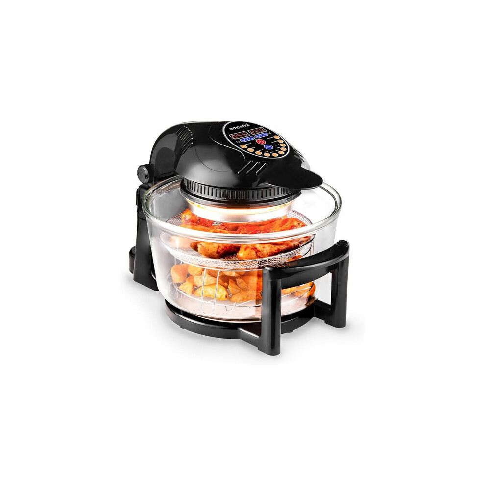 Emperial 17L Digital Halogen Convection Oven Cooker Air Fryer Hinged Lid Black