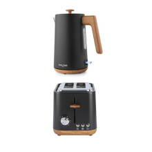 Salter Toronto Kettle Toaster Set 1.7L Rapid Boil 2 Wide Slot Matte Black