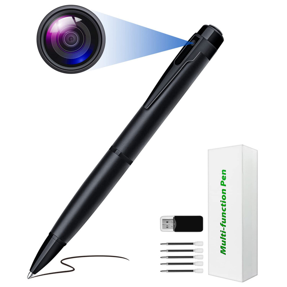 Photos - Surveillance Camera Sprfuk Spy Camera Pen, Mini Hidden Camera HD 1080P Nanny Pocket Cam Covert Body Audio and Video Recorder with Motion Detecti