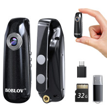 BOBLOV 007 Small Body Cameras, 32GB 1080P Portable Pocket Tiny Body Cams with Back Clip, User-Friendly Mini Camera Bodycams, Loop Recording for Bike/