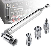 75 Ohm Telescopic DAB Radio Aerial Antenna for HiFi AV Receiver Mini System, Ancable FM Aerial Indoor Antenna Unbal