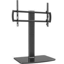 Universal Swivel TV Stand/Base Table Top TV Stand 40 to 86 inch TVs 110 Degree Swivel, 5 Level Height Adjustable, Heavy Duty Tempered Glass Base, Hol