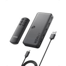 Anker HDMI Switch, 4K@60Hz HDMI Switcher, 4 in 1 Out with Smooth Finish, Supports HDR, 3D, Dolby, DTS, Compatible with Laptops, PC, Xbox, Projector (