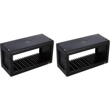 Hama CD Rack for 20 CDs (Space-saving storage, hanging or standing, for office or any room), Black (Pack of 2)