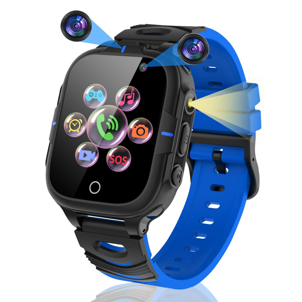 Clleylise Kids Smart Watch, Smart Watch For Kids With Sim Card, Phone Calls Sos Games Music Mp3 Player Hd Selfie Camera Flashlight Gift For 4-16 Year 50032938