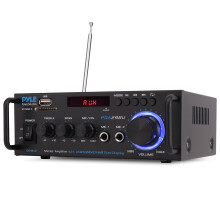 Pyle Wireless Bluetooth Stereo Power Amplifier - 200W Dual Channel Sound Audio Stereo Receiver System w/RCA, USB, SD, MIC IN, FM Radio, For Home Thea