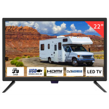 TV 22 inch IPS HD 1080P Screen,Small tv with Freeview Receiver,12 volt TV Built Digital T2 Tuner,USB,HDMI/RCA/VGA inputs,Suitable for Bedroom Caravan