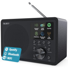 Internet Radio receiver DAB and FM | Bluetooth, Podcast, Octive and Spotify radio | App Control | Multi-Alarm clock radio | 50 presets | DSP Speaker