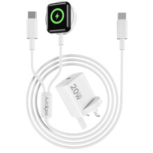 Upgraded 2 in 1 Fast Charging Cable for iPhone 17 16 15 Charger,Travel Essentials for Apple Watch Charger USB C Cable Cord with 20W Wall Charger Bloc