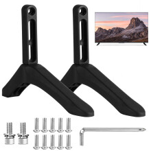 2pcs Universal TV Stand Legs, TV Stand Base Replacement Bracket Feet, Plastic Table Top TVs Base Pedestal for Most LCD/LED/OLED Flat & Curved TVs Tel