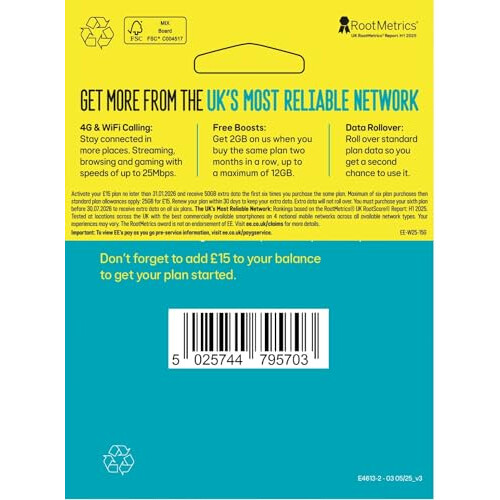 EE EE 25GB Pay As You Go SIM Card 1