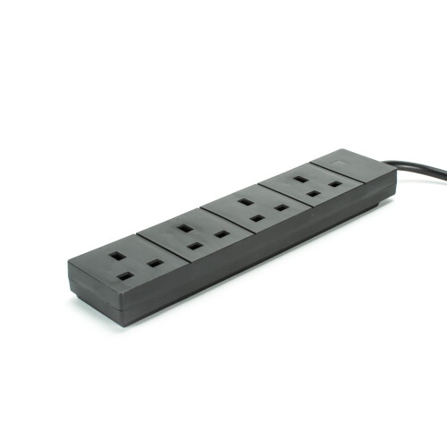 Status STATUS Black Multi Plug Extension | 4 Socket Extension Cable | 2m Extension Lead | S4W2MBL1PK4 2