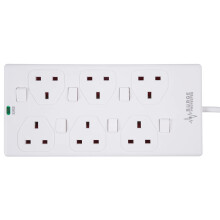 Pro Elec 2816NS(1N) 1 m 1 m 6 Way Individually Switched Surge Protected Extension Lead, White