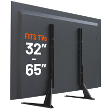ECHOGEAR TV Legs Replacement TV Stand for Screens Up to 65" - Foldable TV Bracket Includes Hardware, Anti-Slip & Non-Scratch Pads - Easy 3-Step Insta