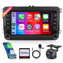 4+64G Android Car Stereo for VW Passat Jetta Tiguan Golf MK5 MK6 T5 EOS Polo with Carplay, Rimoody 7 Inch Car Radio with 32EQ DSP GPS Bluetooth FM RD