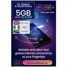 Love Mobile Data Only Sim Card - International Multi-Network 4G/5G Prepaid Pay As You Go Data Sim for Mobile Phones, WiFi Routers & More, UK, Nigeria