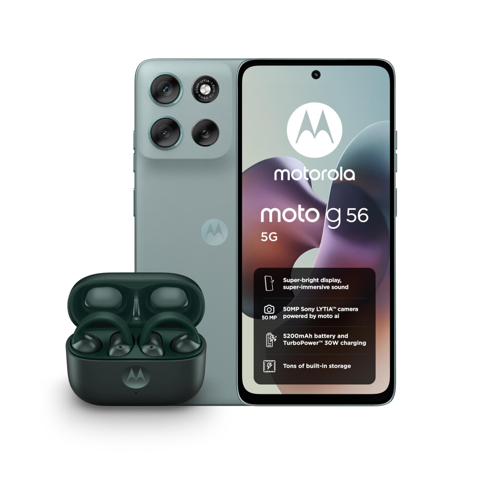 Motorola G56 8+256 Pantone Mist And Moto Buds Loop - Grey/Green