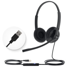 Yealink UH34 Headset Certified for Microsoft Teams USB-A Stereo Headsets with Microphone Noise Cancelling for Call Center Business Office VoIP Phone