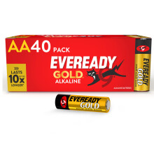 Eveready Gold by Energizer - AA Battery (40 Pack) - Bulk Double A Batteries - 1.5V Alkaline - Reliable Power For Every Day Devices - 100% Recyclable