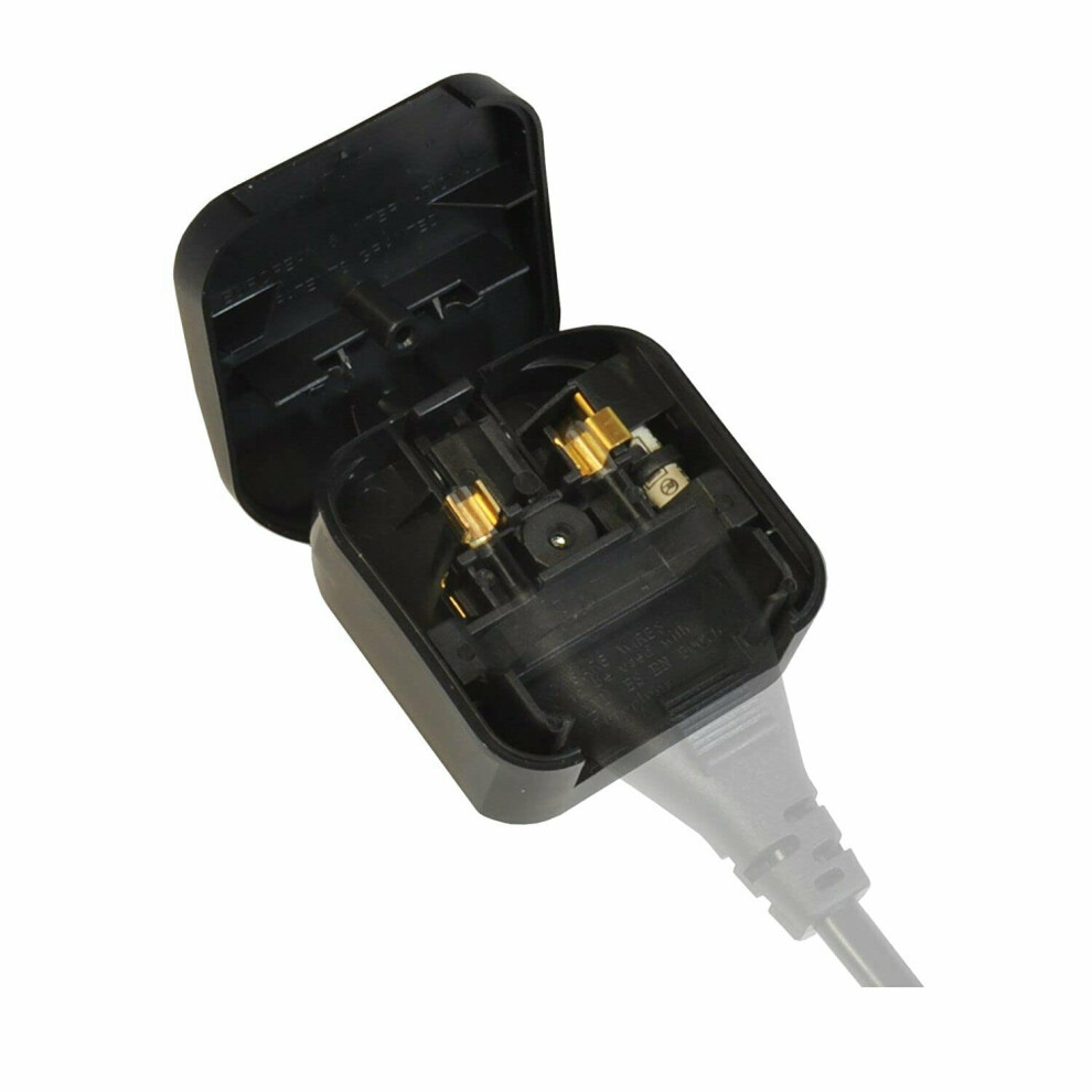 Mr. Gadget Solution 2 Pole Euro Europe Eu Plug To 3 Pin Uk Plug Fused Converter Mains Socket Adapter 5A - Black Mr. Gadget Solution®