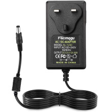 Facmogu 12V 5A 60W Power Supply Adapter, AC 100-240V to DC 12V Power Wall Adapter UK Plug, 60W 3-Pin UK Plug for LED Light Strip/Monitors/TV/CCTV/Amp