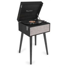 Audizio Fremont Retro Record Player with Legs and Bluetooth, Built-in Stereo Speakers, USB MP3 Conversion, Stylish Vinyl Turntable Stand, Removable L