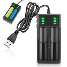 Dual 18650 Battery Charger 3.7V/3.6V Universal Intelligent USB Battery Charger for 3.7V 3.6V Li-ion Rechargeable Batteries 18650 18500 18490 18350 17