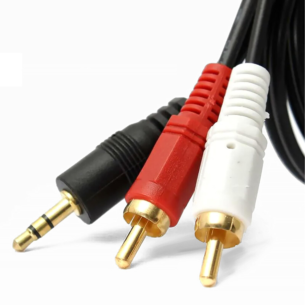 Photos - Cable (video, audio, USB) RCA to 3.5mm Aux Cable - 1.5m - Phono to 3.5mm Jack Adapter Lead - Phono Mini Jack Stereo Lead - RCA to Audio Wire for Headp