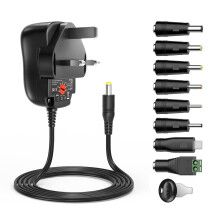 Outtag 12W Universal Charger DC 3V 4.5V 5V 6V 7.5V 9V 12V Power Supply 1000mA Power Adapter AC 100-240V 50 60HZ Adaptor With 8Pcs Tips For CCTV Camer