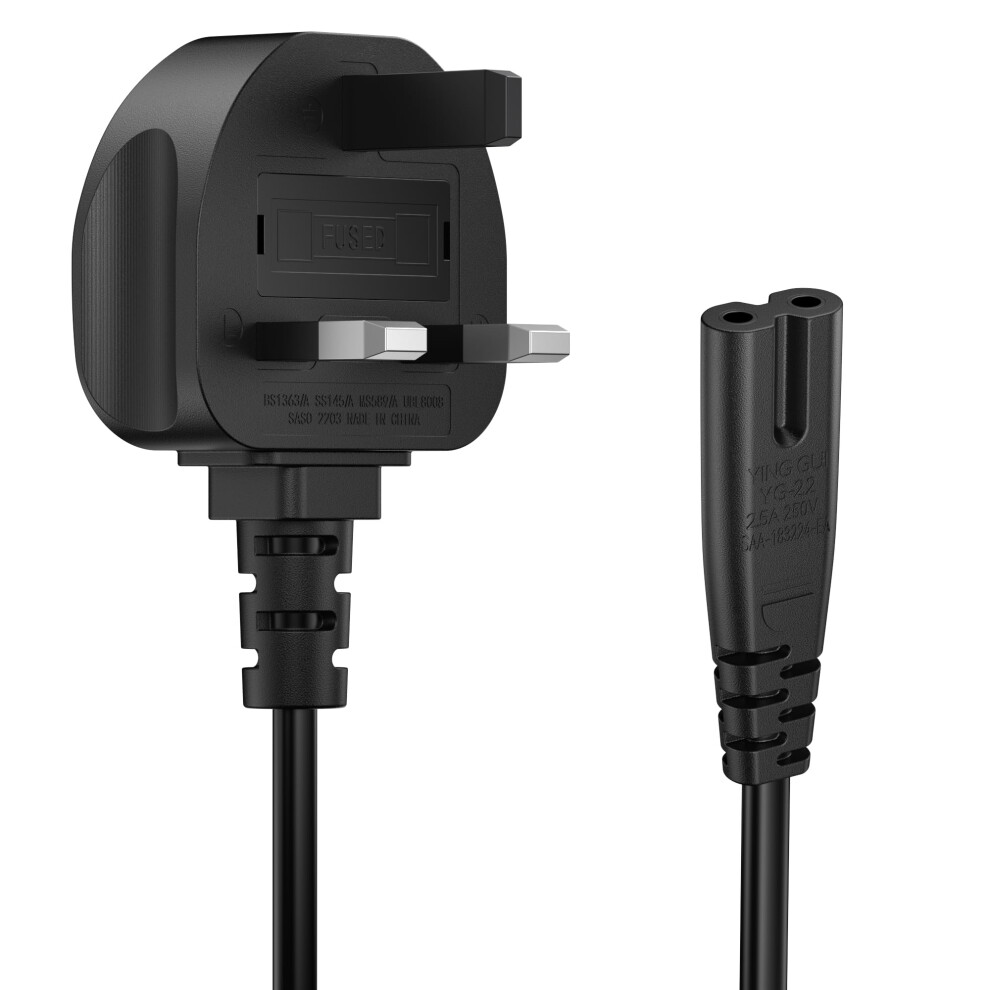 Photos - Cable (video, audio, USB) 1.8 meter UK Power Cable Kettle Lead/Power Cord Compatible with PS5/PS4/PS3 (Black)(IEC320C13 to BS 1363)