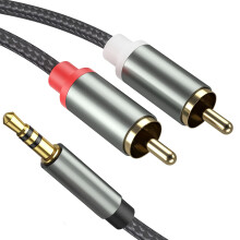 Froggen 3.5mm to 2RCA 5M/16FT RCA to 3.5mm Audio Cable Y Splitter Adapter 24K Gold Plated Male to Male Stereo Aux Cord for Smartphones, MP3, Tablets,