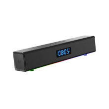 STEALTH Light-Up Gaming Soundbar, Wired or Wireless Portable Speaker with Bluetooth 5.0, Touch Controls and Animated Lighting for Music and Movies