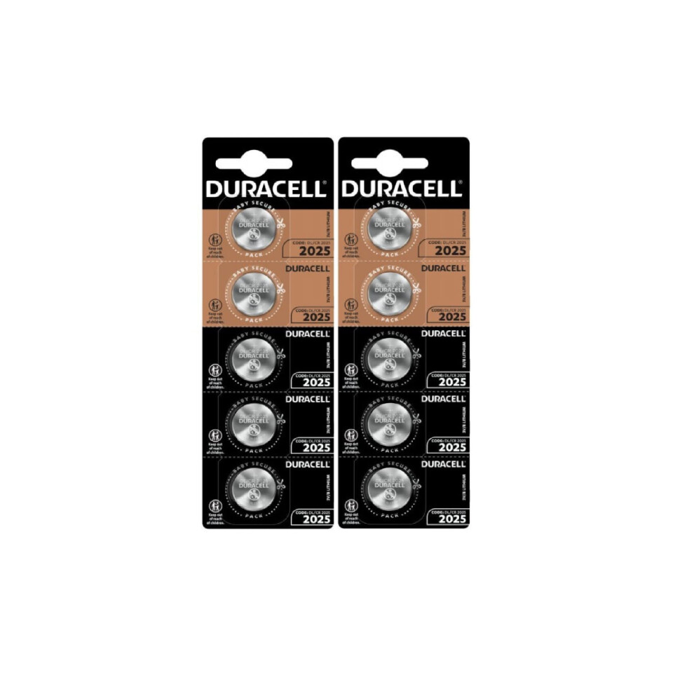 10X Duracell CR 2025 With Lithium (2 Blister Packs Of 5 Batteries) 10 Batteries-image-OPC-PMGT6PH-NEW