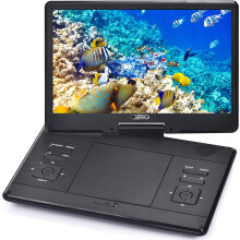 YOOHOO 16.9'' Portable DVD Player with 14.1'' Large Swivel Screen, DVD Player Portable with Rechargeable Battery,Mobile DVD Player for Kids,Sync TV,