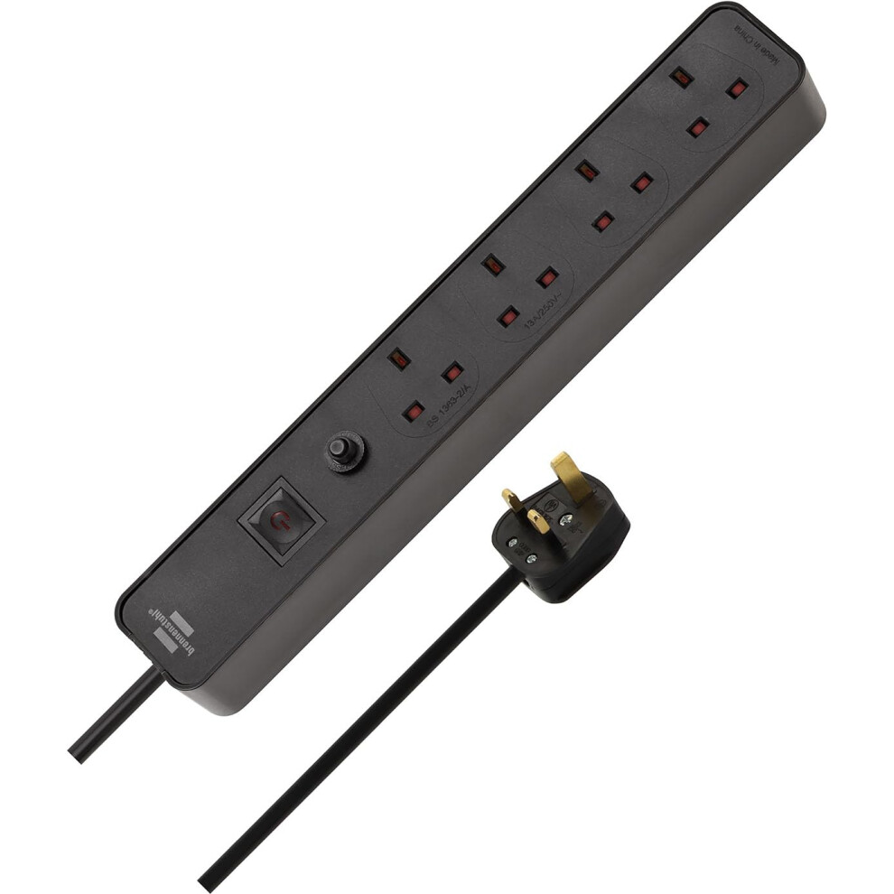 Photos - Electrical Wire & Cable Brennenstuhl Ecolor 4-gang Extension Lead (Power Strip 4-gang with Safety Fuse Button, switch and 1,5m cable, 90 angle of so 