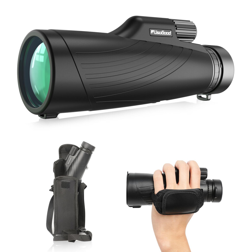 Usogood 12X52 Monocular Telescope, Monoculars For Adults High Power With Bak4 Prisms And Fmc Lens, Compact Life Waterproof Monocular For Bird Watchin